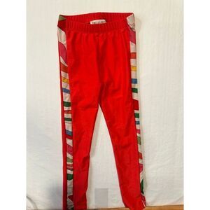 Emilio Pucci Marmo Print Red Girls Leggings, Size 6